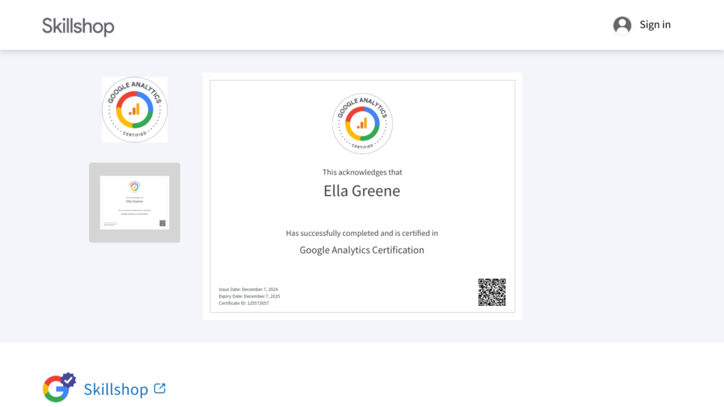 Google Analytics Certification